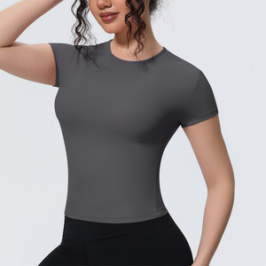 Camisetas de Yoga Transpirables Ajustadas al Cuerpo para Mujer, Tops Deportivos para Entrenamiento y Fitness - Product Image 6
