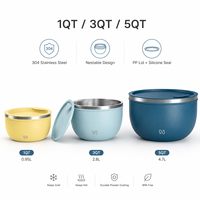 Nayad 5qt Bol Isotherme Sous Vide À Double Paroi Acier Inoxydable 18 8 Couvercle Tritan Récipient Thermique Custom Oem B2b