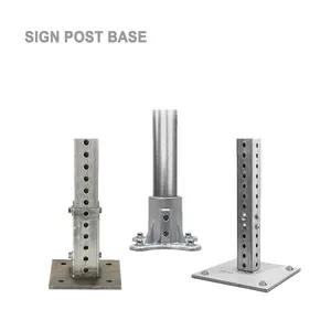 Galvanized steel metal sign post stands base for traffic sign