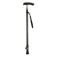 Bâton de marche pliable en aluminium d'approvisionnement d'usine canne à manche en caoutchouc léger en fibre solide bâton de télescope réglable extérieur