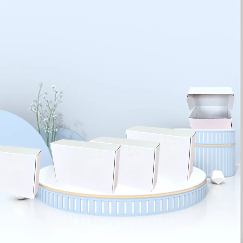 Paquet de boîte à vêtements en papier ondulé blanc de luxe personnalisé à bas prix petites boîtes d'expédition mat pour l'emballage