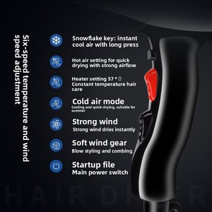 Secador de Pelo de Alta Potencia de 2200W con Aire Alternado Frío y Caliente para Uso Doméstico, Estilizado Profesional para Mujeres y Hombres - Product Image 4