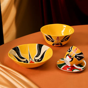 LovingHome – Ensemble de bonbonnières personnalisées en porcelaine arabe, thème maquillage facial de l'Opéra de Peking, en céramique blanche, compatibles lave-vaisselle, collection Hero - Product Image 5