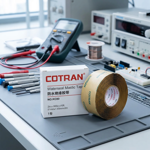 Ruban d'étanchéité COTRAN NO.KC80 1m Watersea, mastic haute tension 1kV, caoutchouc butyle, étanche, noir, isolation électrique 1.16Mpa - Product Image 1