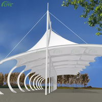 Toldo de Membrana Curva Resistente a la Intemperie Lyfe, Techo de Tela de Alta Resistencia para Estacionamiento Personalizado