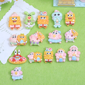 Spugnetta gialla stella marina serie resina fai da te custodia per telefono spazzatura fermaglio per frigorifero adesivo buco scarpe accessori decorazione - Product Image 3