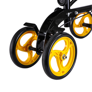 Popular MOYATEC - Andador con Ruedas Plegable y Ajustable de Acero al Carbono para Exteriores, con Rodilleras, Capacidad de 150 kg, para Personas con Discapacidad - Product Image 4