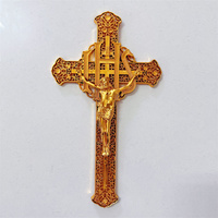 Cruz de Plástico para Ataúd con Figura de Jesús, Crucifijo, Decoración Funeraria, Accesorios para Ataúd