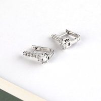 Boucles d'oreilles créoles tendance en argent sterling 925 plaqué argent avec pierres précieuses et zircon cubique pour femme – Idéales pour les fiançailles