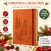 Carnet promotionnel de Noël personnalisé en terre cuite, reliure rigide, reliure cousue, papier A5, 80 feuilles, impression numérique
