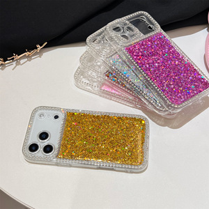 Elegante Custodia Premium Sottile con Anello Magnetico Antiurto Dorata con Glitter Diamantati per <span class=keywords><strong>iPhone</strong></span> 17 16 15 14 13 12 <span class=keywords><strong>11</strong></span> Pro Max - Product Image 6