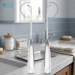 6 aiguilles chirurgicales manuelles Deschamps, instrument chirurgical ORL, classe I, certifié CE - Product Image 2