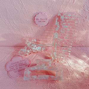 MiDairy, gran oferta de alta calidad, bonitos peines de acetato de celulosa de Color Rosa gelatina y juego de pinzas para el pelo para mujer - Product Image 6