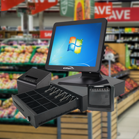 Solution complète de système de point de vente de bureau Machine de paiement en espèces avec imprimante de tiroir-caisse d'affichage client