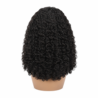 Demi-perruque bouclée birmane, demi-perruque afro crépue en cheveux humains, facile à poser pour débutantes, avec cordon de serrage et clip sans couture pour femmes noires