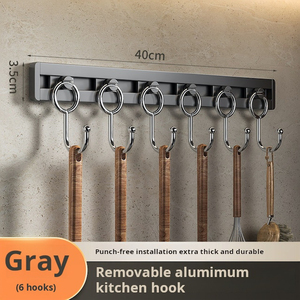<span class=keywords><strong>Rack</strong></span> de utensílios com 8 ganchos removíveis para colher de toalha, <span class=keywords><strong>rack</strong></span> suspenso montado na parede para churrasco, organizador de cozinha, ganchos deslizantes - Product Image 6