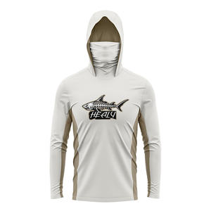 Camisa de pesca de secado rápido transpirable ligera personalizada con gráfico de hueso de pescado UPF 50 para pesca en clima cálido tela antiolor - Product Image 2