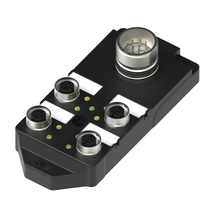 M12 4 Ports Câble Termination Simple Double Signal Électrique Optique Boîte De Jonction Noir IP67 Femelle IEC OEM ou Personnalisé