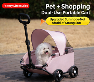 Nouvelle poussette pliable légère pour petits animaux, chariot pour chiens et chats, pour petits chiens, chats, Teddy, bébés, 4 roues - Product Image 2