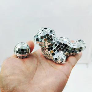 Factory <strong>Wholesale</strong> 3cm Eco-friendly Glass Silver Disco Mirror <strong>Christmas</strong> Seal Animal <strong>Ornament</strong> Home Decoration - Product Image 3