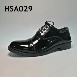 XC,business meeting lace-up anti-wrinkle dress shoes high-gloss natural leather black uniform shoes HSA029