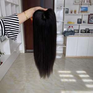 Natural Color Hair Toppers With Silk Base Human Hair Silk Top Toppers Virgin Hair Hand Tied Silk Base Toppers - Product Image 4