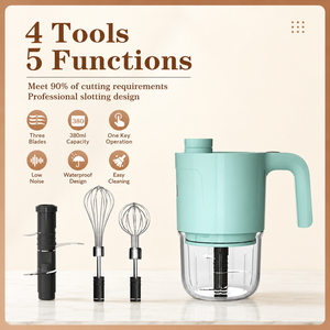 Mini Licuadora Multifuncional Portátil 3 en 1, Procesador <span class=keywords><strong>de</strong></span> Alimentos, Picadora <span class=keywords><strong>de</strong></span> Cebolla, Carne y Ajo, Mezcladora <span class=keywords><strong>de</strong></span> Alimentos para Cocina - Product Image 3