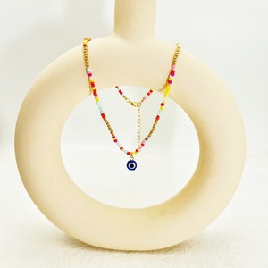 Collar de cuentas de colores con colgante de ojo turco, gargantilla bohemia para fiesta, colores mixtos, envío aleatorio - Product Image 3