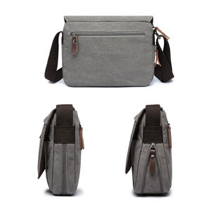 Sac à bandoulière personnalisé en toile pour voyage en plein air, léger, pour étudiants, quotidien, bandoulière croisée, sac messager pour homme, logo OEM - Product Image 3