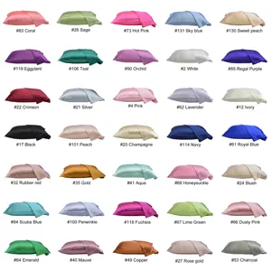 Diskon Besar Sarung Bantal Satin Sutra 35 Warna Permen Sarung Bantal Penutup Dalam Stok