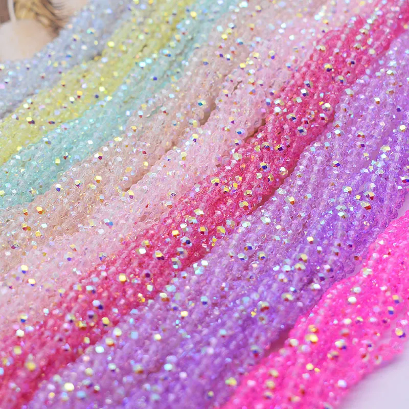Baking Color New 2 3 4mm Jelly Color Crystal Glass Beads Faceted Seed Loose Spacer Beads for Jewelry Making DIY Necklace