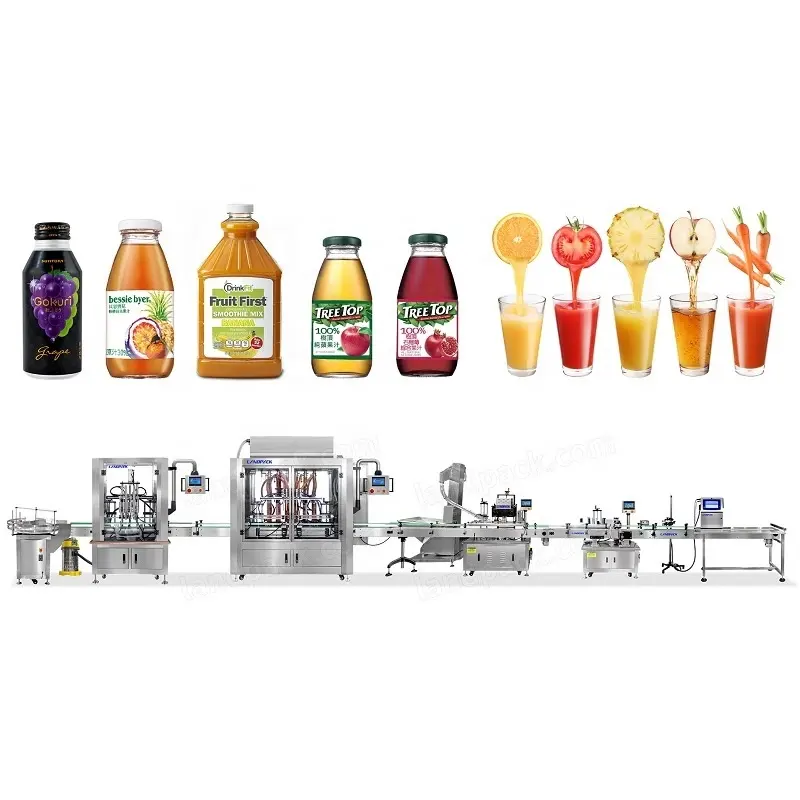All In One Oil Syrup Ketchup Juice Bottle Filler Filling And Capping Packing Machine