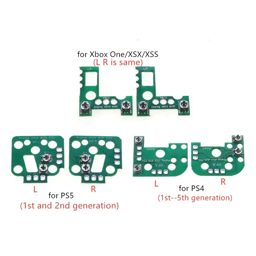 PS5/PS4/Xbox One 엄지 스틱 수정 모드 용 1 쌍 3D 조이스틱 아날로그 스틱 드리프트 재설정 보정 보드
