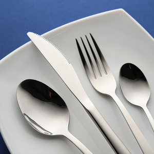 Vajilla de Diseño Minimalista con Logotipo Personalizado, Cuchillo, Tenedor y Cucharas de Calidad de Restaurante, Juego de Cubiertos Europeos <span class=keywords><strong>para</strong></span> <span class=keywords><strong>Eventos</strong></span> de Catering - Product Image 2