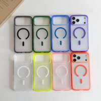 Coques de téléphone portable magnétiques transparentes antichoc et anti-chute avec texture mate TPU+PC pour iPhone 18 Pro Max