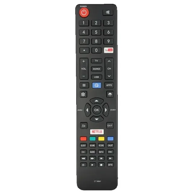 CT6841 For Semp TCL SKY TV Remote Control Replacement With NETFLIX YouTube Buttons  SKY-9029 49SK6000