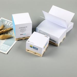 Blocs-notes promotionnels personnalisés avec logo pour entreprise, cadeaux de bureau, blocs-notes autocollants 3x3 pouces, blocs-notes adhésifs en forme de cube avec plateau en bois - Product Image 4