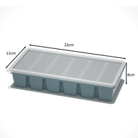 Bac à glaçons en silicone facile à détacher avec couvercle, machine à glaçons 6 cubes pour bar de fête, cocktail, whisky, boissons froides