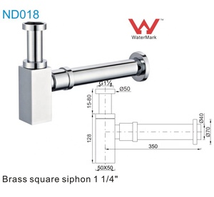 Trampa de agua de latón para lavabo de baño, sifón cuadrado para residuos, trampa para botellas, ND018 - Product Image 2
