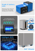 Batterie solaire au lithium 50 kWh en stock UE, 51,2 V 1000 Ah LiFePO4, 8000 cycles, cellules de qualité A, système de batterie solaire domestique avec BMS