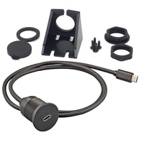 Câble d'extension USB C mâle-femelle USB 3.1 Type C pour montage encastré sur tableau de bord de voiture, camion, bateau, marine, avec gaine en PVC tressé