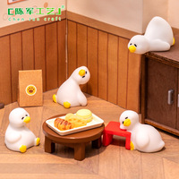 Micro-paysage créatif Weij, Canard fatigué, Petite poupée blanche, Accessoires de décoration DIY pour maison de poupée, Mini décorations de bureau