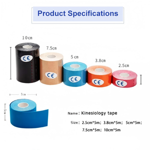 Ruban <span class=keywords><strong>de</strong></span> kinésiologie en coton multicolore 5 cm <span class=keywords><strong>Utilisation</strong></span> sportive Résistant à l'eau Respirant Noir Beige Bleu Option personnalisée Prix <span class=keywords><strong>de</strong></span> gros pour - Product Image 2