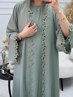 Robe musulmane YKA041 pour femmes, vêtements islamiques, hijabs, design brodé de haute qualité, hijab traditionnel, design innovant.