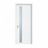 Porte intérieure en verre pour salon résidentiel, panneau affleurant, ouverture manuelle, charnière dissimulée, apprêt blanc, en bois, OEM PSL