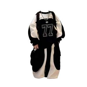 Ensemble de <span class=keywords><strong>sweat</strong></span>-shirts en molleton de coton pour bébé garçon, style sportif, couleurs contrastées, nouvelle collection automne, version coréenne tendance, mode enfant - Product Image 5