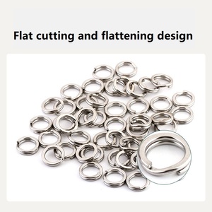 Cina vendita calda in acciaio inox pesca Split O anelli pesca piatta girevole nodo richiamo doppio anello anelli di pesca rapida - Product Image 3