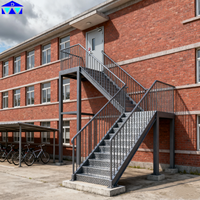 Escalier en acier préfabriqué moderne, durable et de haute qualité, pour atelier, différents styles, bâtiments en structure acier