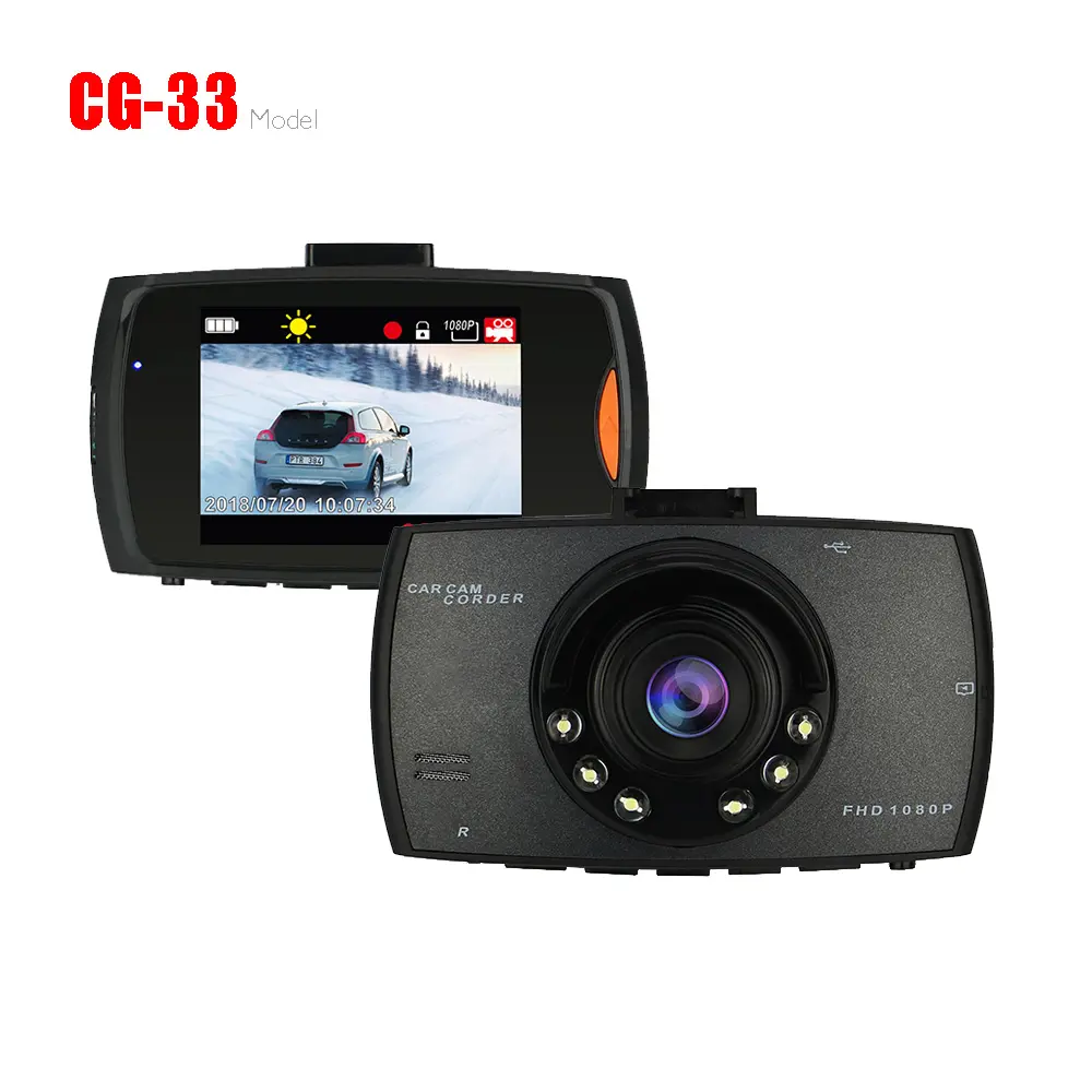 Prezzo più basso 2.4 pollici macchina fotografica del veicolo dell'automobile CG-33 blackbox DVR video recorder HD 720 p dell'automobile di visione notturna di guida dash registratore della macchina fotografica