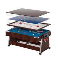 Vente directe du fabricant Table de jeu 4 en 1 avec rail à coussin en caoutchouc Bon prix Table de billard 4 en 1 de qualité